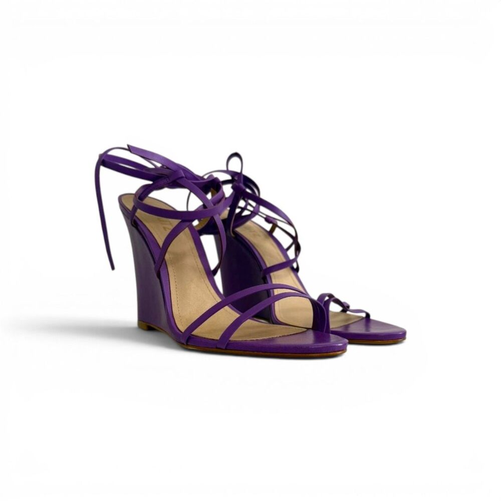SCHUTZ Deonne Ankle Wrap Strappy Wedge Sandal, New! Size 10